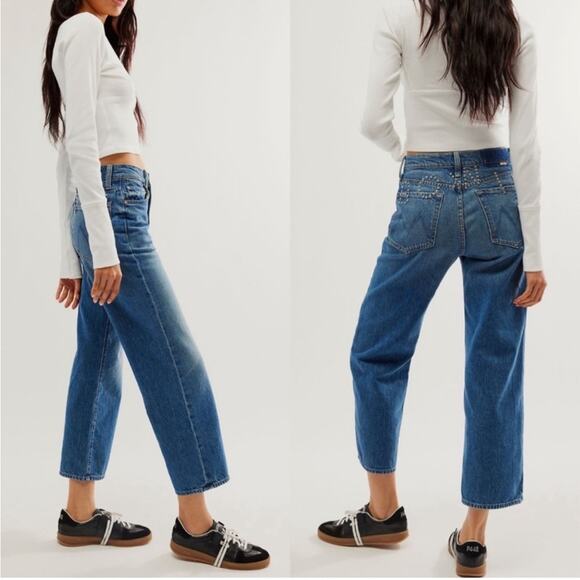 MOTHER DENIM The Bowie Rambler Studded Zip Ankle Jeans - Picture 2 of 14